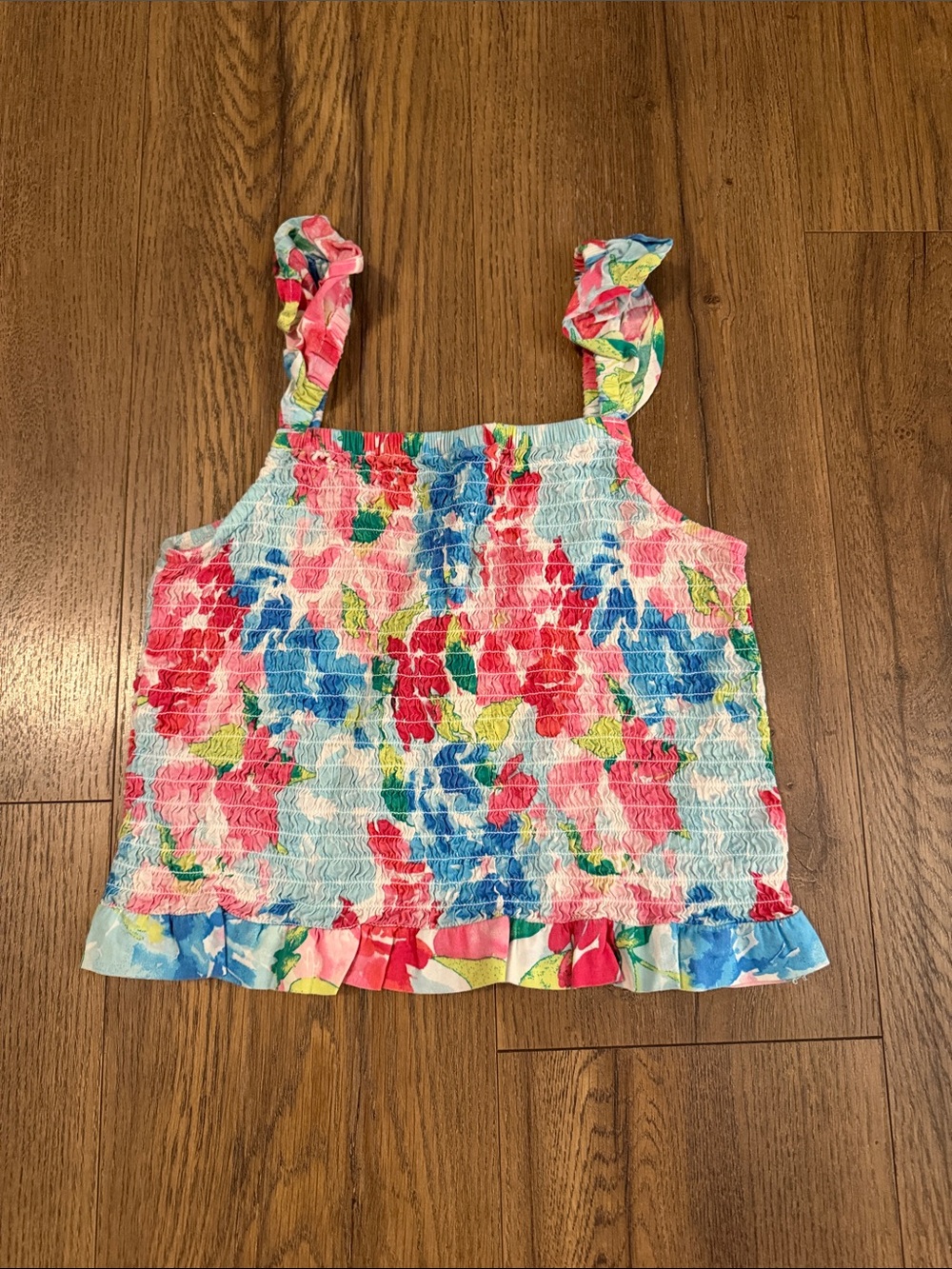 Old Navy Girls Floral Smocked Camisole - Pink, Blue, Green